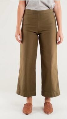 Ali Golden high-waist rise Side Zip Pants in Olive xs